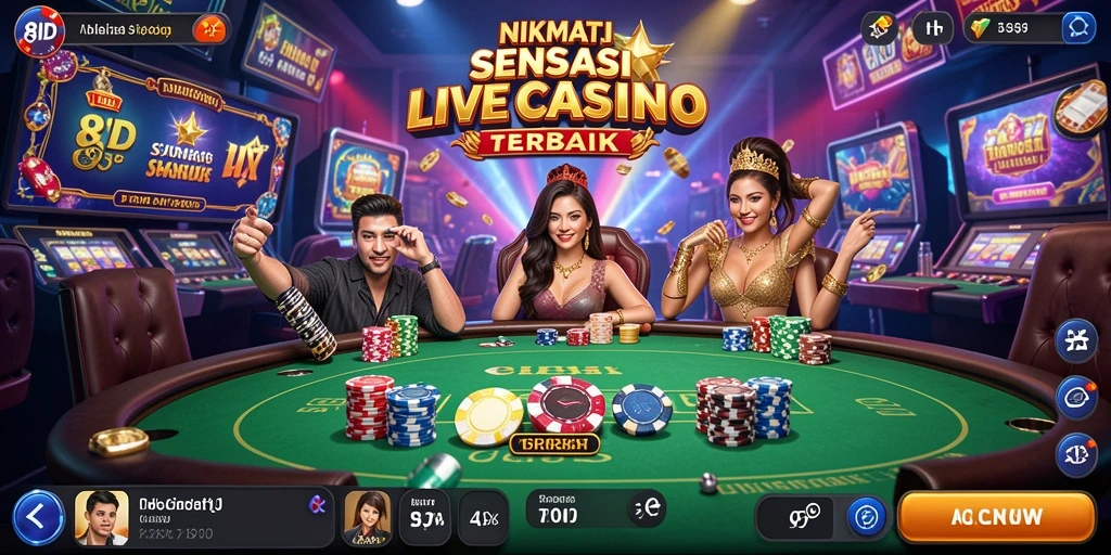 Tampilan gameplay Live Casino yang mendebarkan dari 8ID.