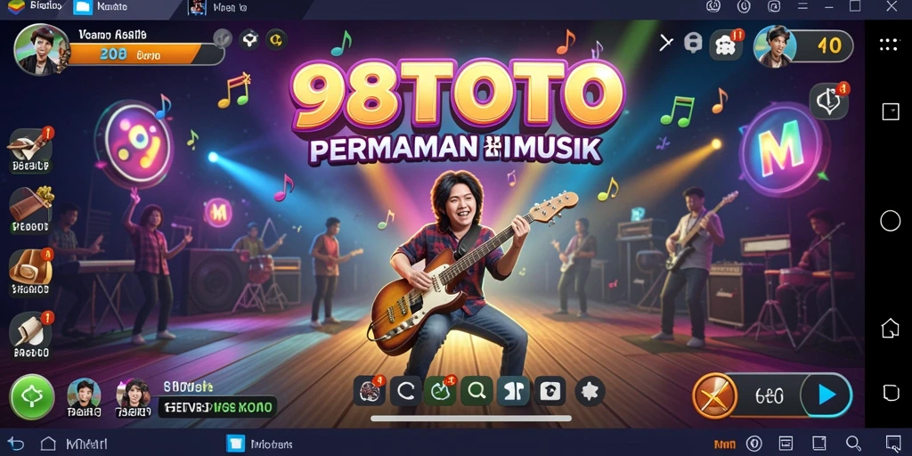 Tampilan gameplay 98TOTO dengan berbagai lagu dan tantangan menarik.