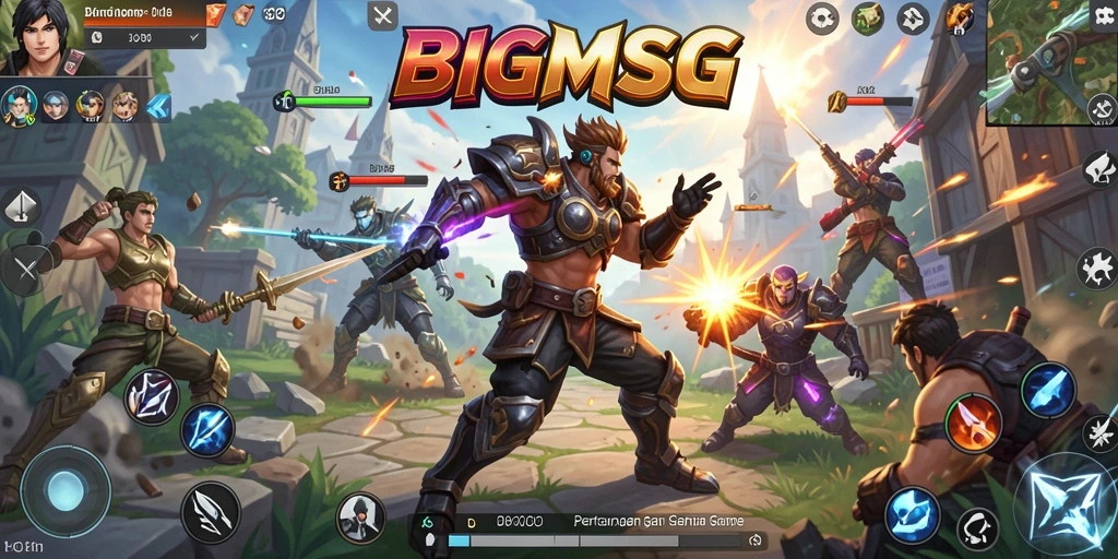 Tampilan menarik dari BIGMSG menampilkan pertarungan epik antar karakter.