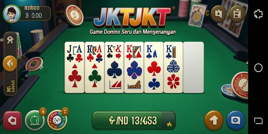 Screenshot gameplay JKTJKT yang menampilkan keseruan bermain Domino.