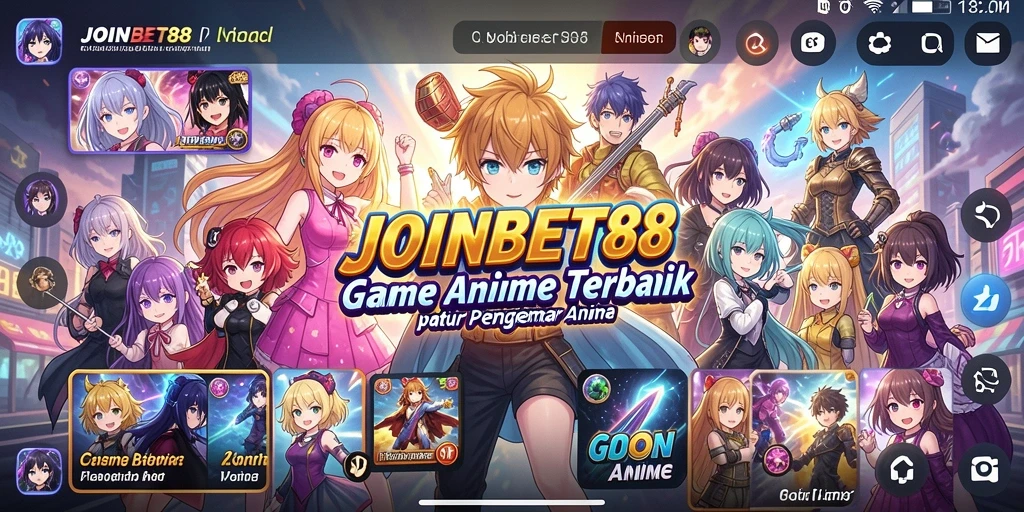 Screenshot utama dari JOINBET88 menampilkan gameplay seru dengan karakter anime.