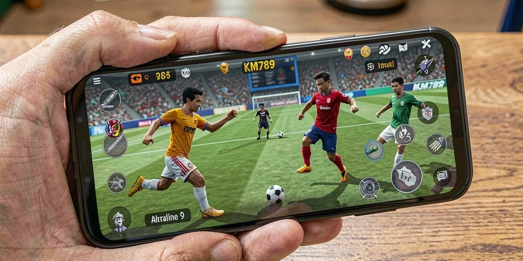 Tampilan menarik dari gameplay KM789 dengan aksi sepak bola yang mendebarkan.