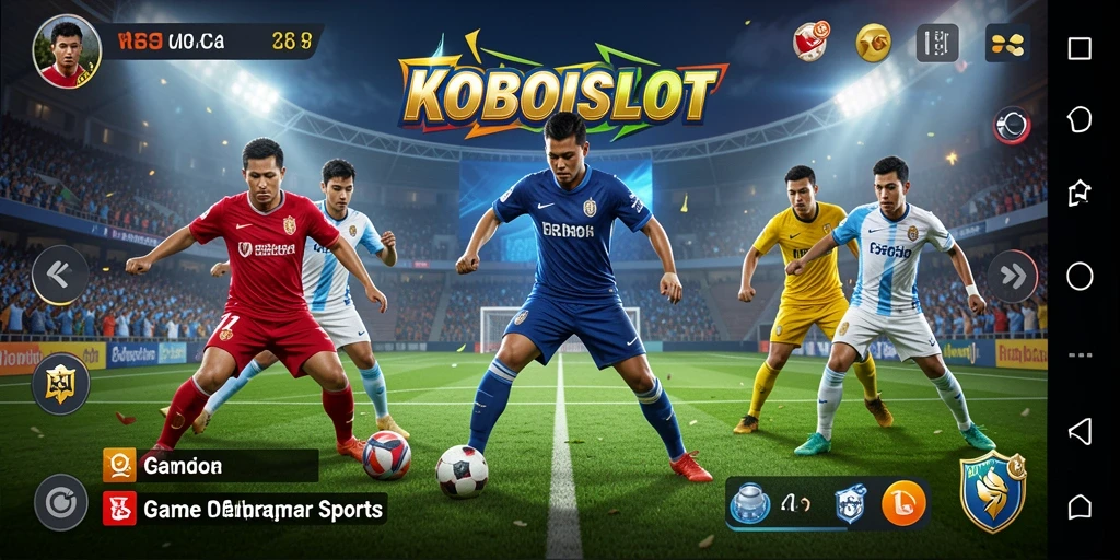Screenshot gameplay KOBOISLOT menampilkan suasana kompetisi olahraga yang mendebarkan.