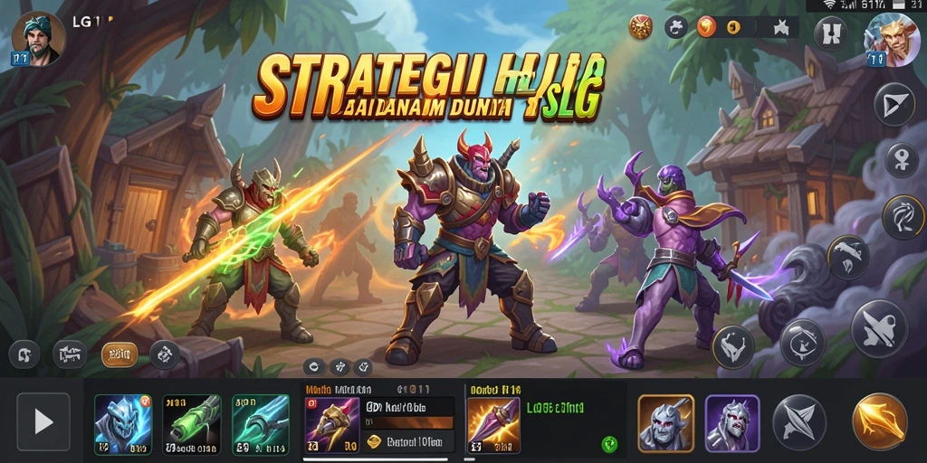 Layar gameplay LG111 yang menampilkan strategi dan pertempuran yang intens.