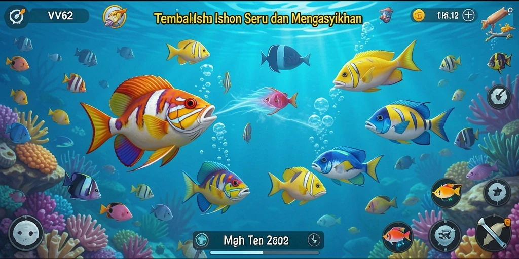 Tangkapan layar menunjukkan aksi seru permainan Tembak Ikan.